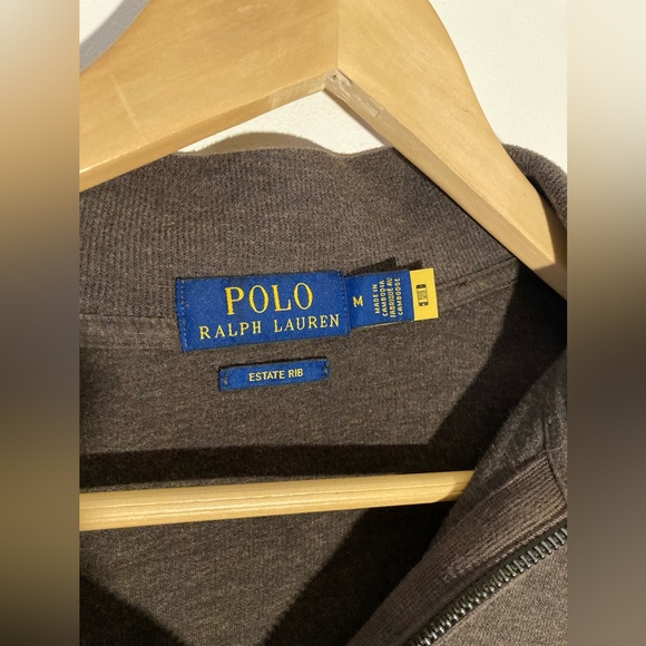 Polo Ralph Lauren Brown Quarter-Zip Sweater Pullover - Picture 5 of 9